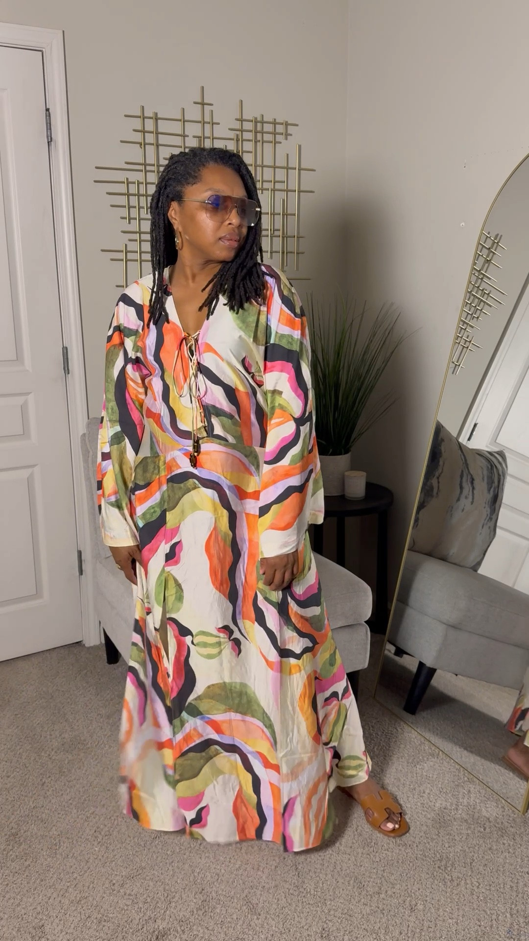 Beautiful multi color kaftan dress that is perfect for the summer.
#summeroutfit 

#LTKOver40 #LTKStyleTip #LTKSaleAlert