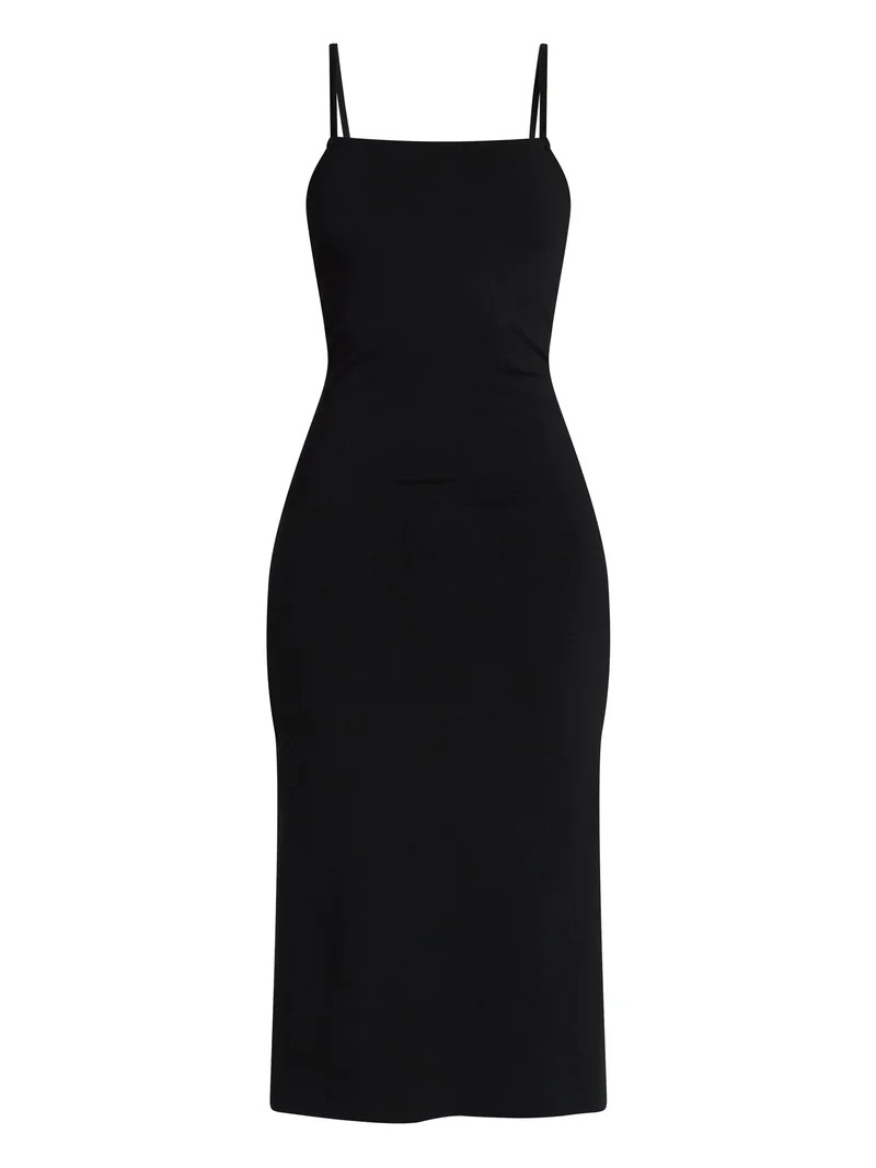 No Boundaries Sleeveless Square Neck Midi Dress, Women's & Women's Plus Sizes XXS-4X - Walmart.co... | Walmart (US)