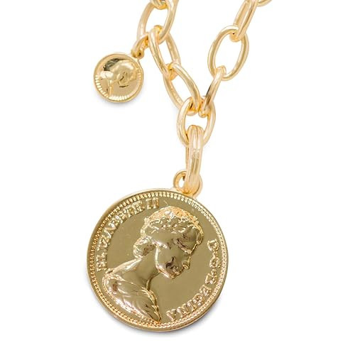 Harper Meyers Gold Medallion Necklace – Chunky Coin Pendant Necklace for Women – Bold Statement Jewelry with Interchangeable Charms – Elegant Gold Chain Necklace Gift for Any Occasion | Amazon (US)