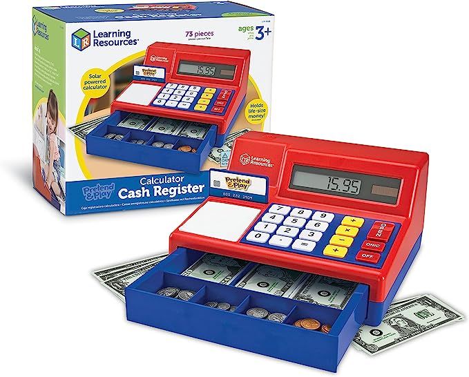Learning Resources Pretend & Play Calculator Cash Register - 73 Pieces, Ages 3+ Develops Early Ma... | Amazon (US)