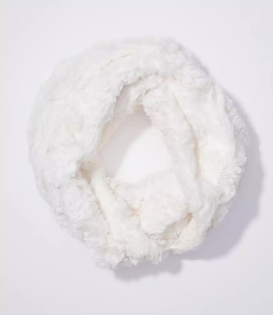 Rosette Faux Fur Infinity Scarf | LOFT | LOFT