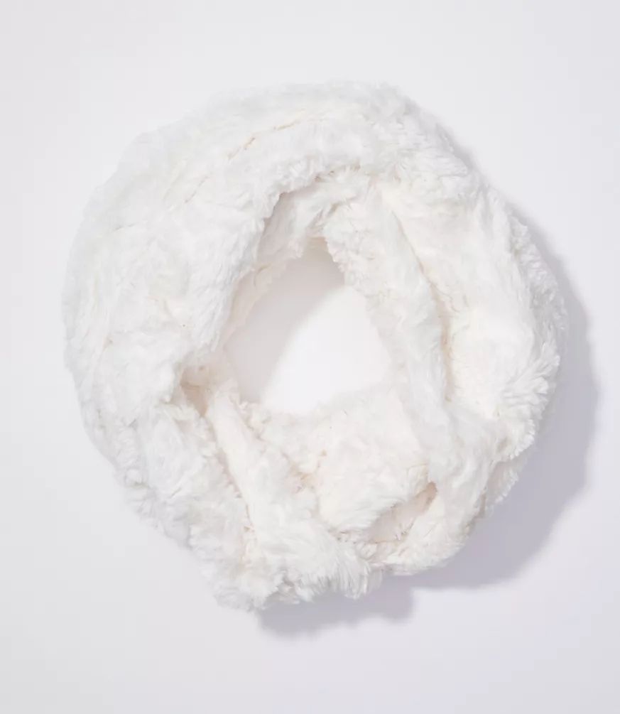 Rosette Faux Fur Infinity Scarf | LOFT | LOFT