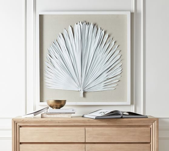 Palm Leaf Shadow Box Wall Art - Black | Pottery Barn (US)