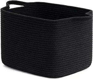 INDRESSME Black Shoe Basket for Entryway, Rope Basket for Clothes, Towels, Small Laundry Basket, ... | Amazon (US)