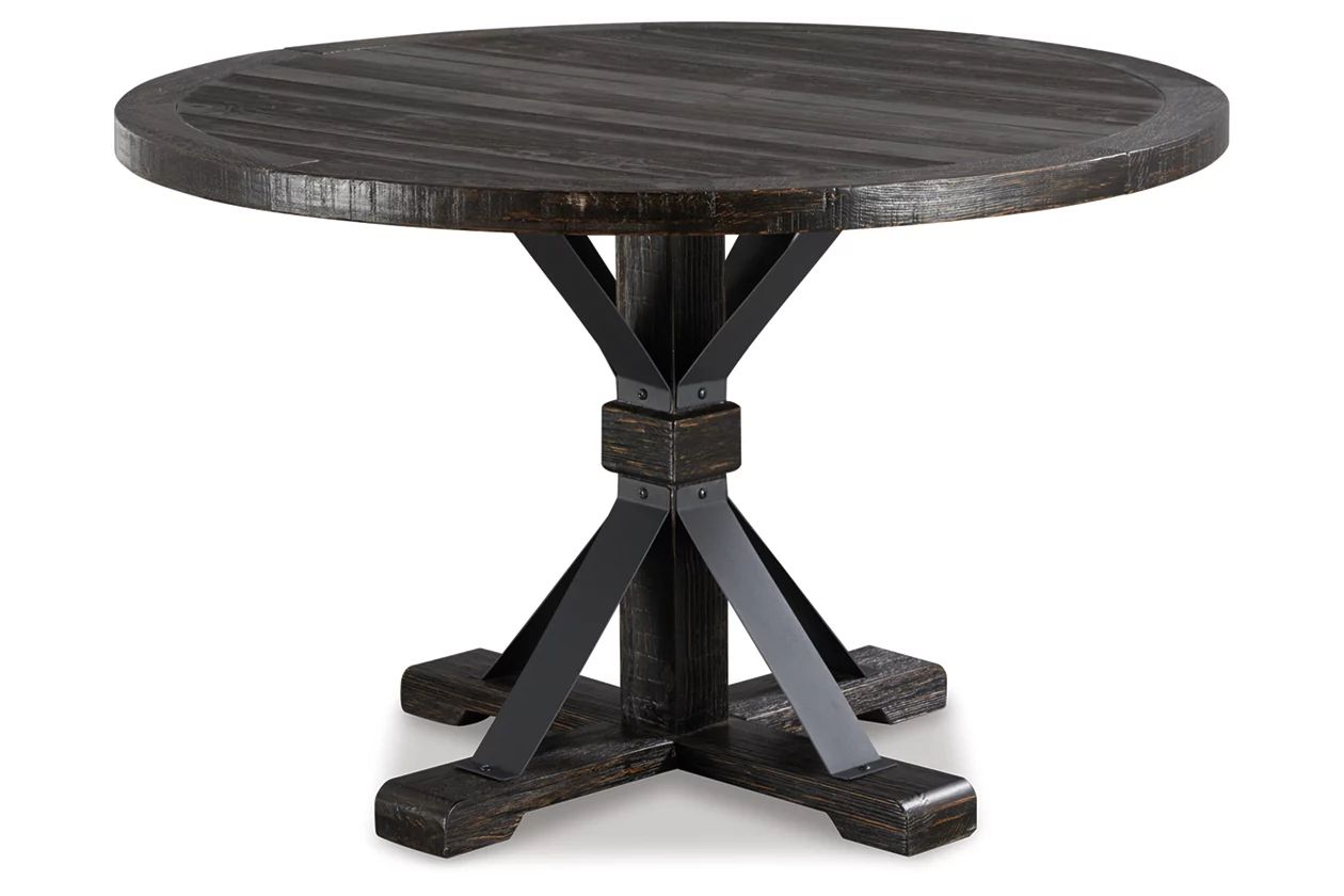 Broshound Dining Table with Iron Accented Pedestal Base | Ashley Homestore