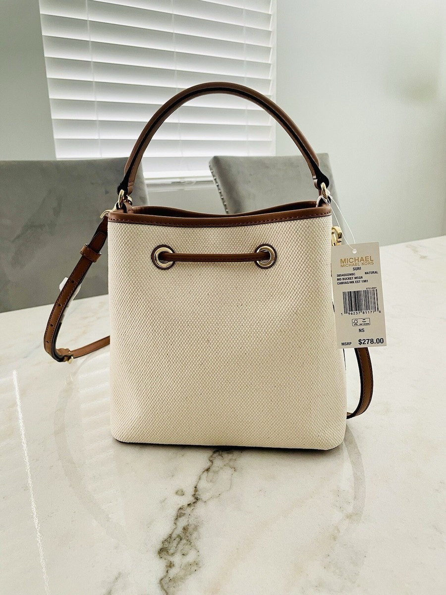 Michael Kors Suri Medium Bucket Canvas Bag,  NWT | eBay US