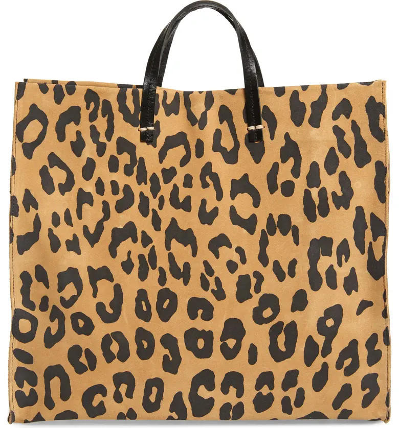 Simple Leopard Print Suede Tote | Nordstrom