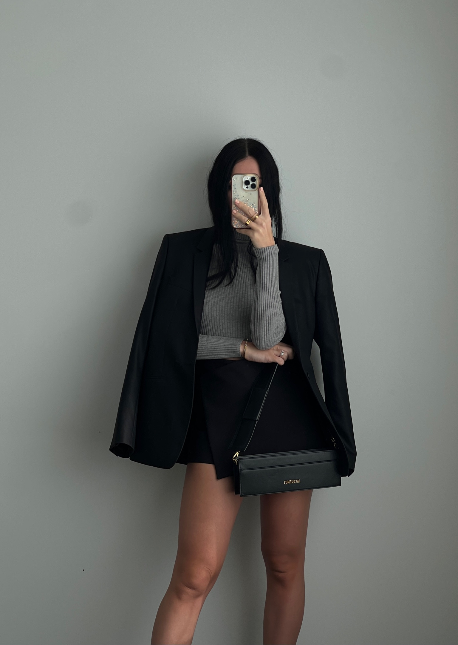 Styling an oversized men’s blazer with grey turtleneck , skort and jacquemus ciu ciu purse #oversizedblazer #turtlenecksweater #skort #blackblazer #zarablazer

#LTKstyletip #LTKSeasonal #LTKworkwear
