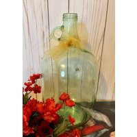 Vintage One Gallon Duraglas Glass Bottle ~ Clear Jug Green Tinted Vase Large | Etsy (US)