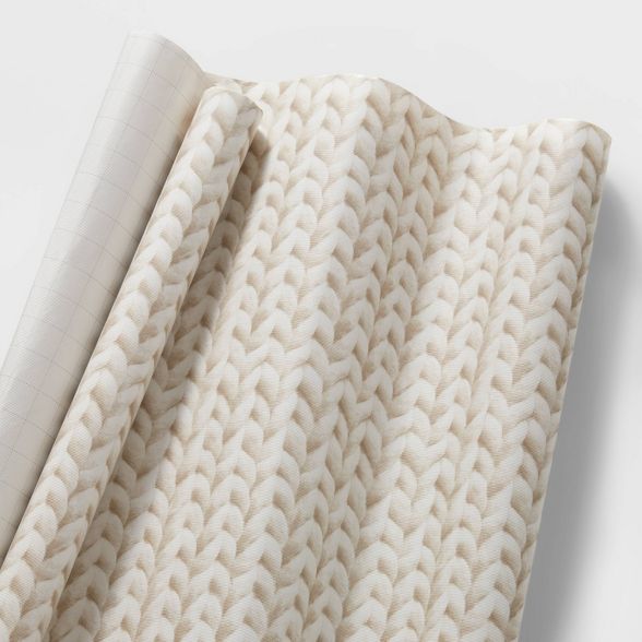 20 sq ft Knit Gift Wrap Cream - Wondershop™ | Target