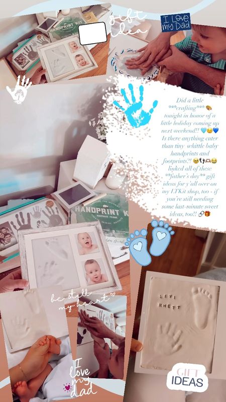 Did a little ***crafting*** 🎨 tonight in honor of a little holiday coming up next weekend!! 🩵😉💙 Is there anything cuter than tiny  whittle baby handprints and footprints?! 🥹👣🫶🏽😭 linked all of these **father’s day** gift ideas for y’all over on my LTKit shop, too - if you’re still needing some last-minute sweet ideas, too!! 🔗🎁

#LTKFamily #LTKBaby #LTKKids