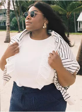 Belle Isle Eyelet Ruffle Tank | Torrid (US & Canada)