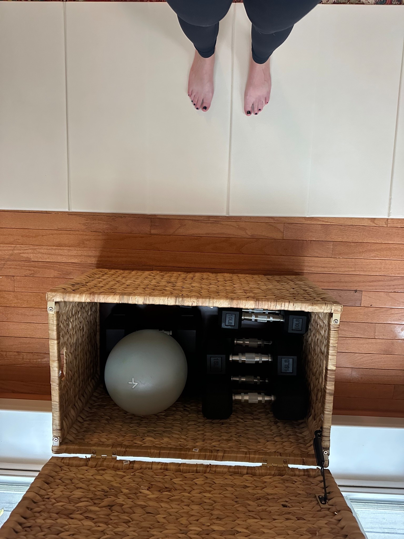 Living room home gym setup! Everything hides away when not in use!

#LTKFamily #LTKHome #LTKActive