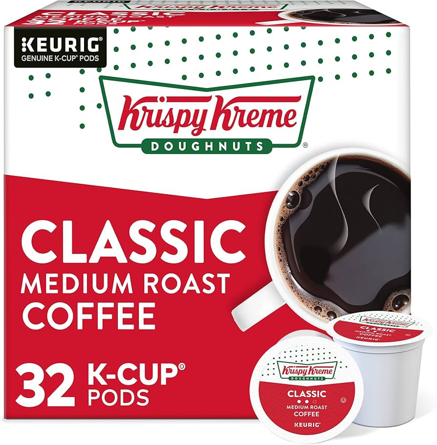 Krispy Kreme Classic, Single-Serve Keurig K-Cup Pods, Medium Roast Coffee Pods, 32 Count | Amazon (US)