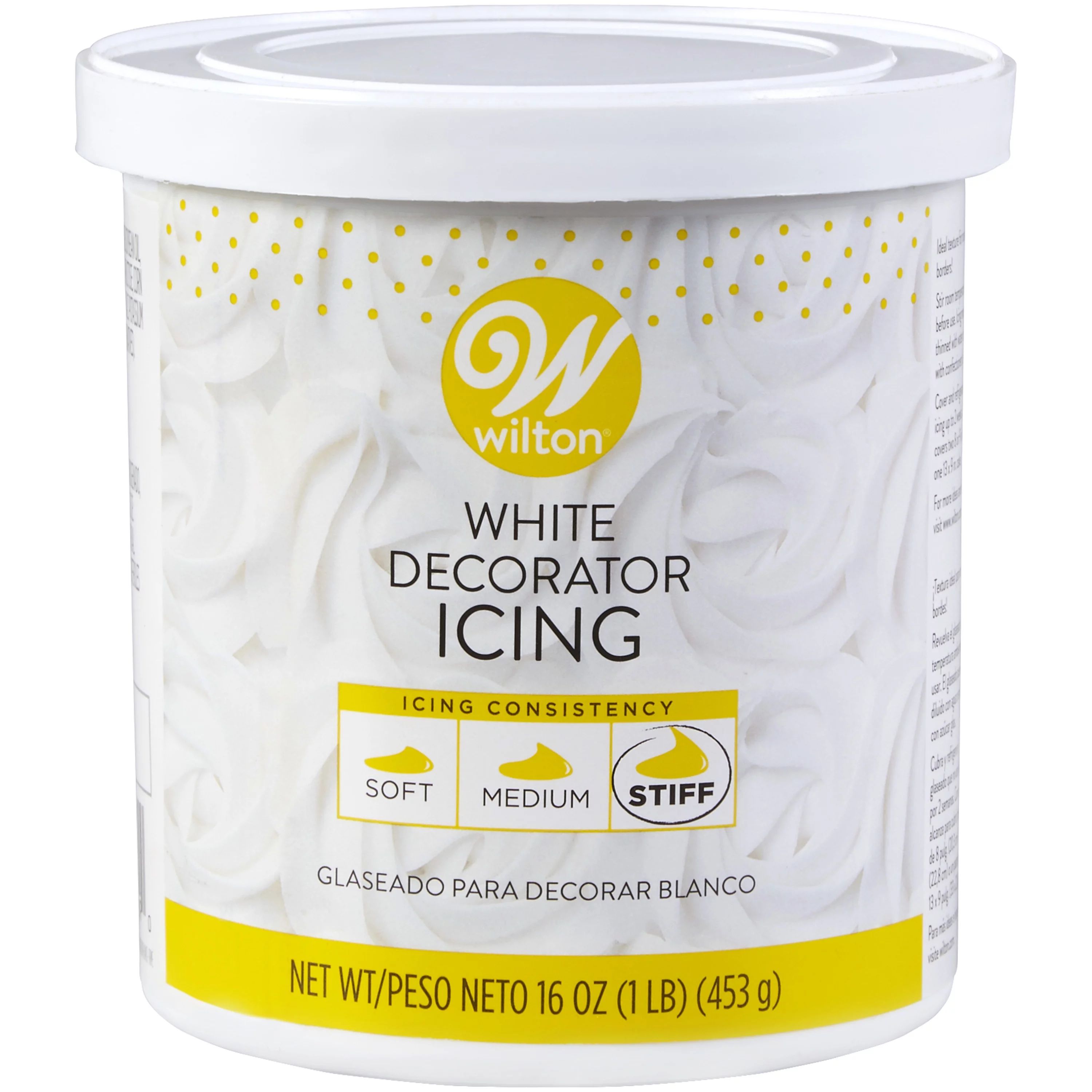 Wilton Ready-to-Use Stiff Consistency White Buttercream Frosting, 16 oz. Tub - Walmart.com | Walmart (US)