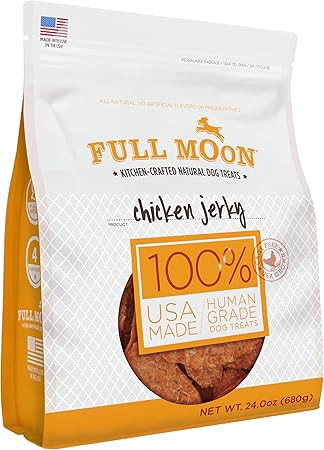 Full Moon Chicken Jerky Healthy All Natural Dog Treats Human Grade Made in USA Grain Free, 1.5 Po... | Amazon (US)