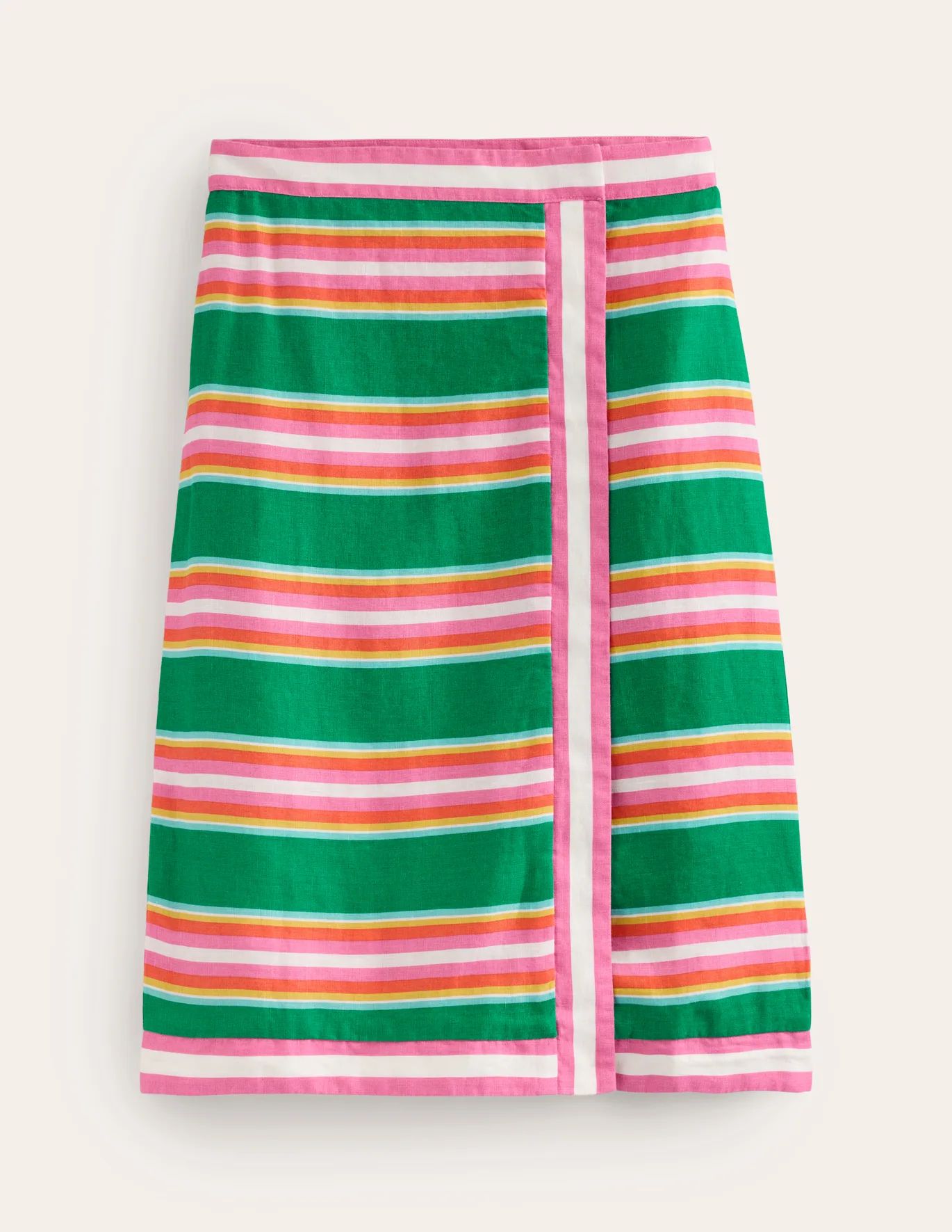 Linen Border Wrap Skirt | Boden (US)