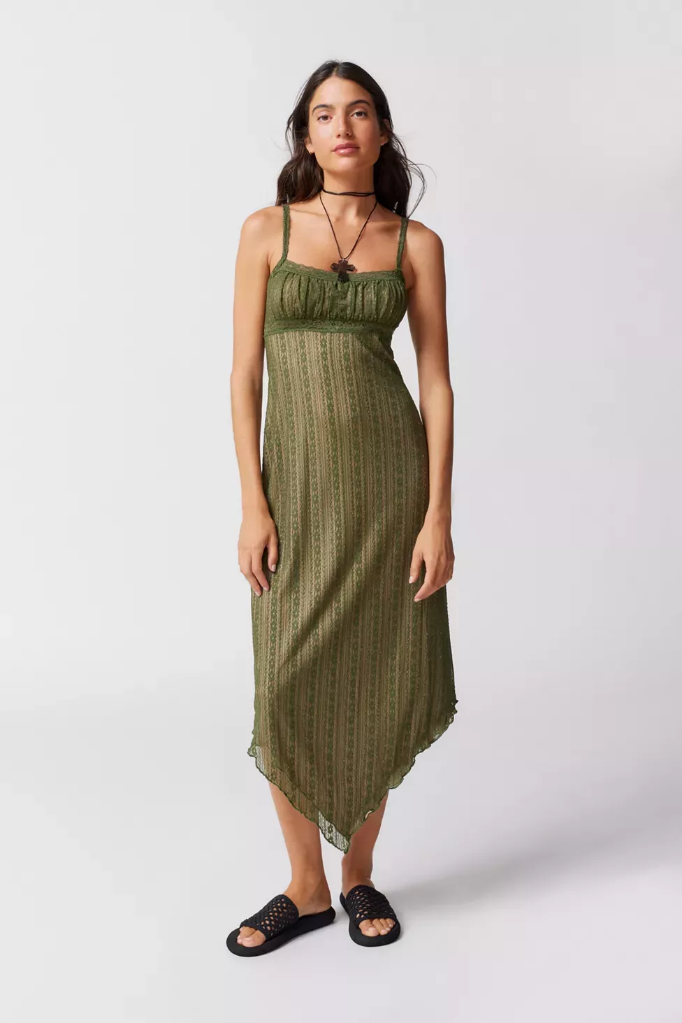 Lace hanky hem dress store
