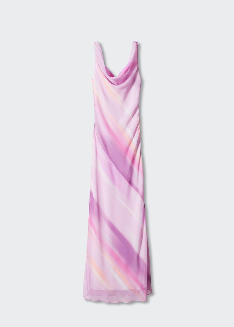 Dress with draped neckline -  Women | Mango United Kingdom | MANGO (UK)