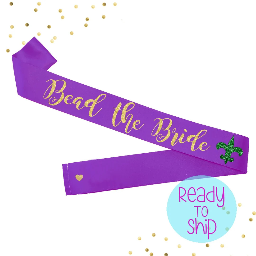 Bead the Bride New Orleans Bachelorette Party Sash Fleur De - Etsy | Etsy (US)