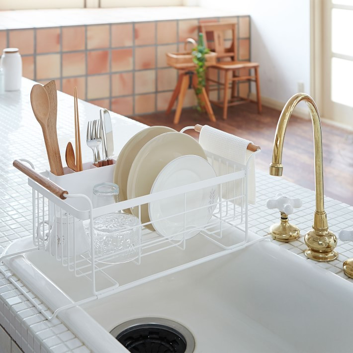 Yamazaki Home Tosca Over-the-Sink Dish Drainer Rack, White | Williams-Sonoma
