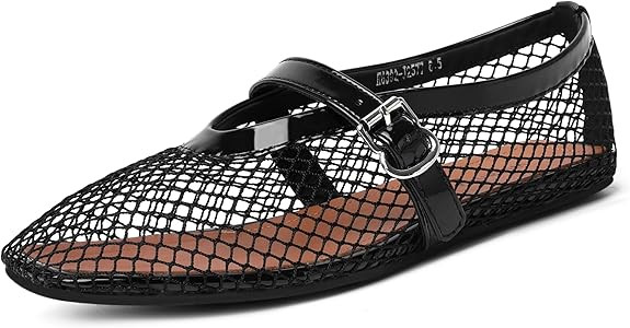 vivianly Mesh Ballet Flats Shoes for Women Flats Comfortable Dressy Mary Jane Flats Mesh Flats Ro... | Amazon (US)
