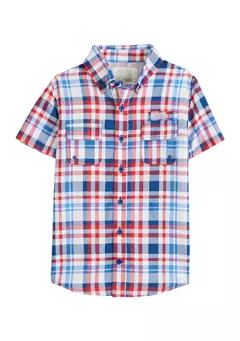 Ocean + Coast® Boys 4-7 Plaid Printed Fishing Shirt | Belk