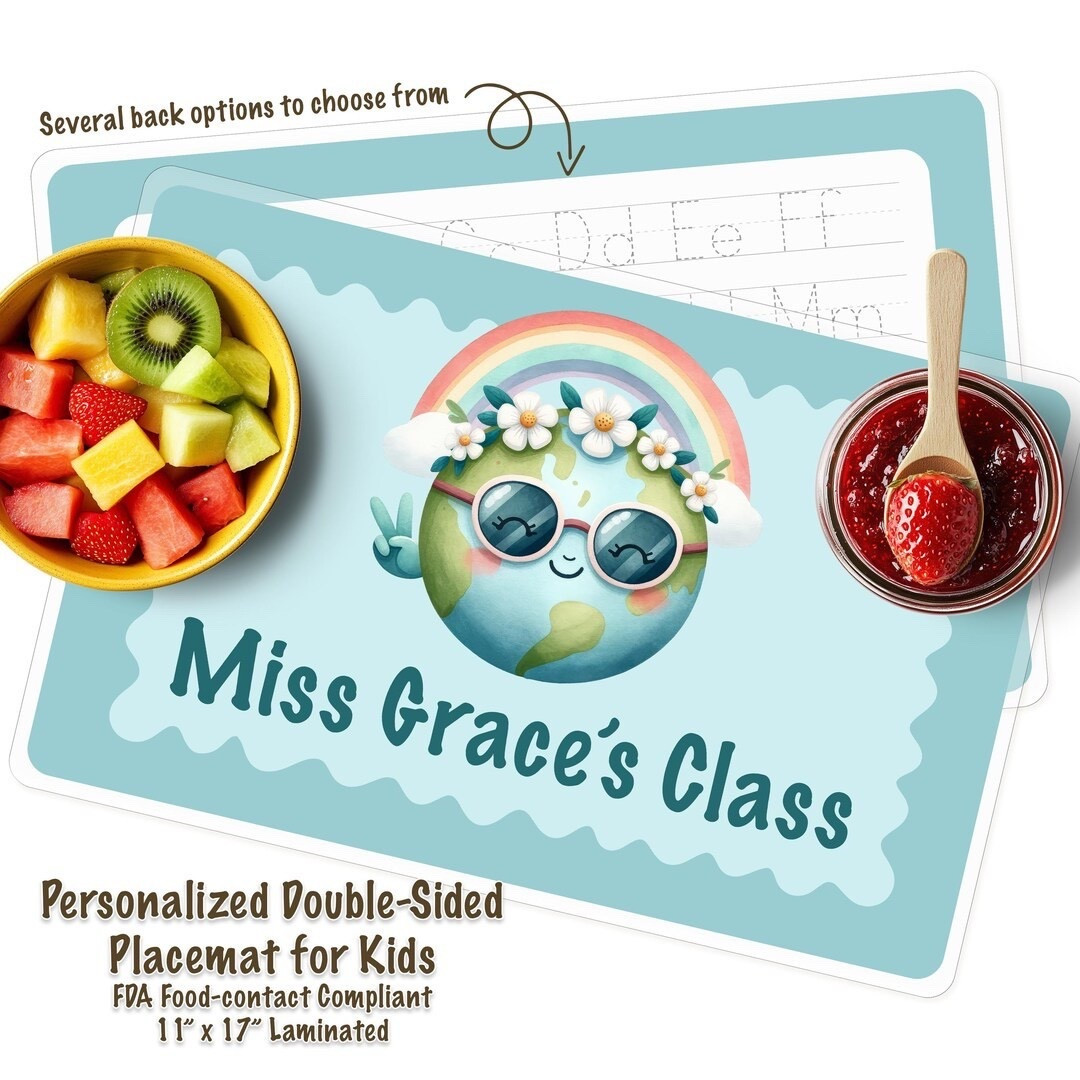 🌎✨ Classroom routines just got happier (and tidier)! ✨🌈⁣
⁣
This personalized teacher placemat for kids is perfect for student mealtime, centers, and quiet activities. Designed with a cheerful, kid-friendly theme and customized with the teacher’s name, it helps keep desks clean while giving students a fun, familiar place to work or eat.⁣
⁣
🍎 Double-sided & laminated for durability⁣
✏️ Several activity options to choose from on the back⁣
🧽 Easy wipe-clean and FDA food-contact compliant⁣
🎒 Ideal for classroom lunches, early finishers, and daily routines⁣
⁣
A practical and adorable classroom essential teachers will use all year long—available now in my Etsy shop 💛⁣
⁣
#teacherplacemat #personalizedteacher #classroommusthaves #backtoschoolteacher #kidsplacemat #classroomorganization #laminatedplacemat #studentmealtime #classroomactivities #customteacher #teacherlife #etsyteacher

#LTKstorytime #LTKKids #LTKmomlife