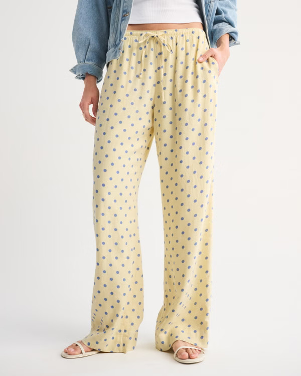 Linen-Blend Pull-On Pant | Abercrombie & Fitch (US)