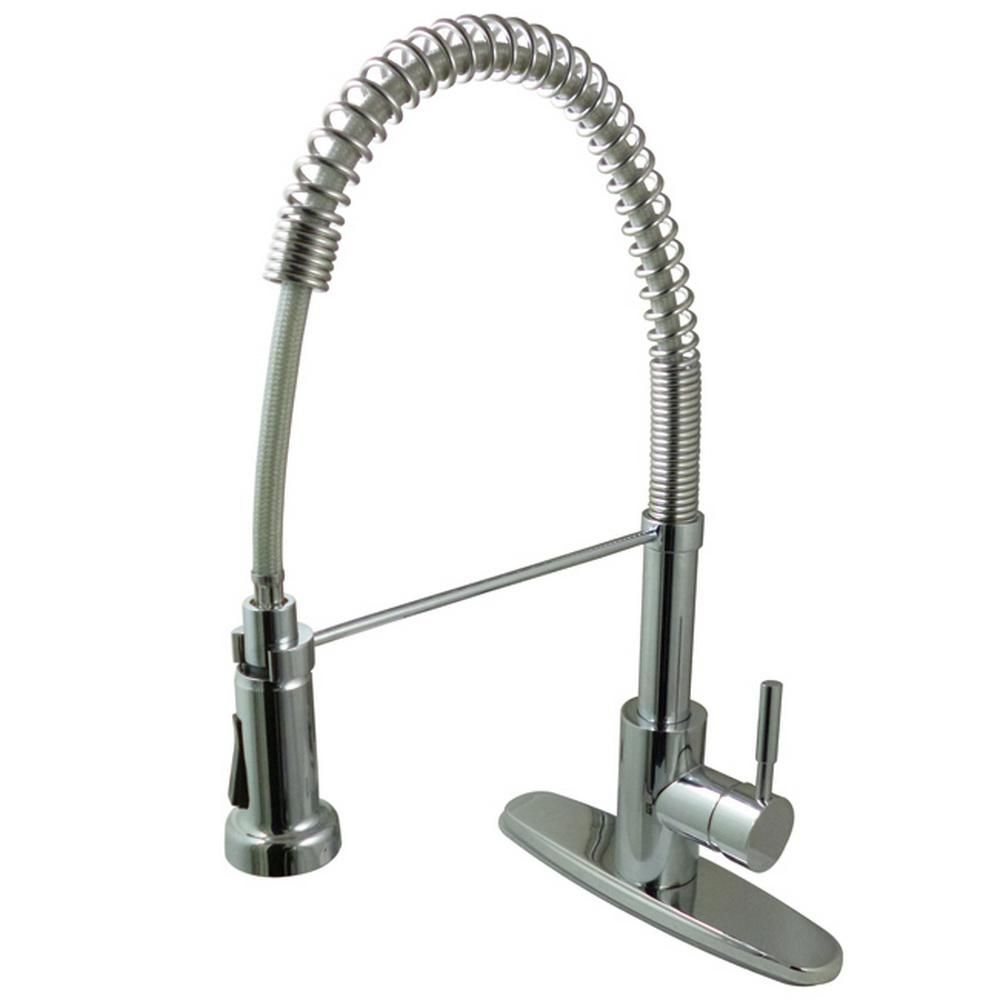 Kingston Brass Modern Single-Handle Pull-Down Sprayer Kitchen Faucet in Chrome (Grey) | Home Depot
