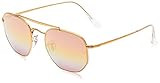 Ray-Ban RB3648 The Marshal Square Sunglasses, Light Bronze/Gold Gradient Pink Mirror, 54 mm | Amazon (US)