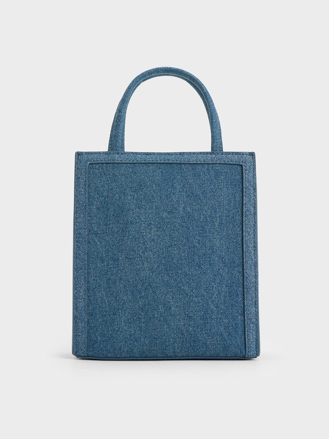Denim Double Handle Tote Bag
 - Denim Blue | Charles & Keith US