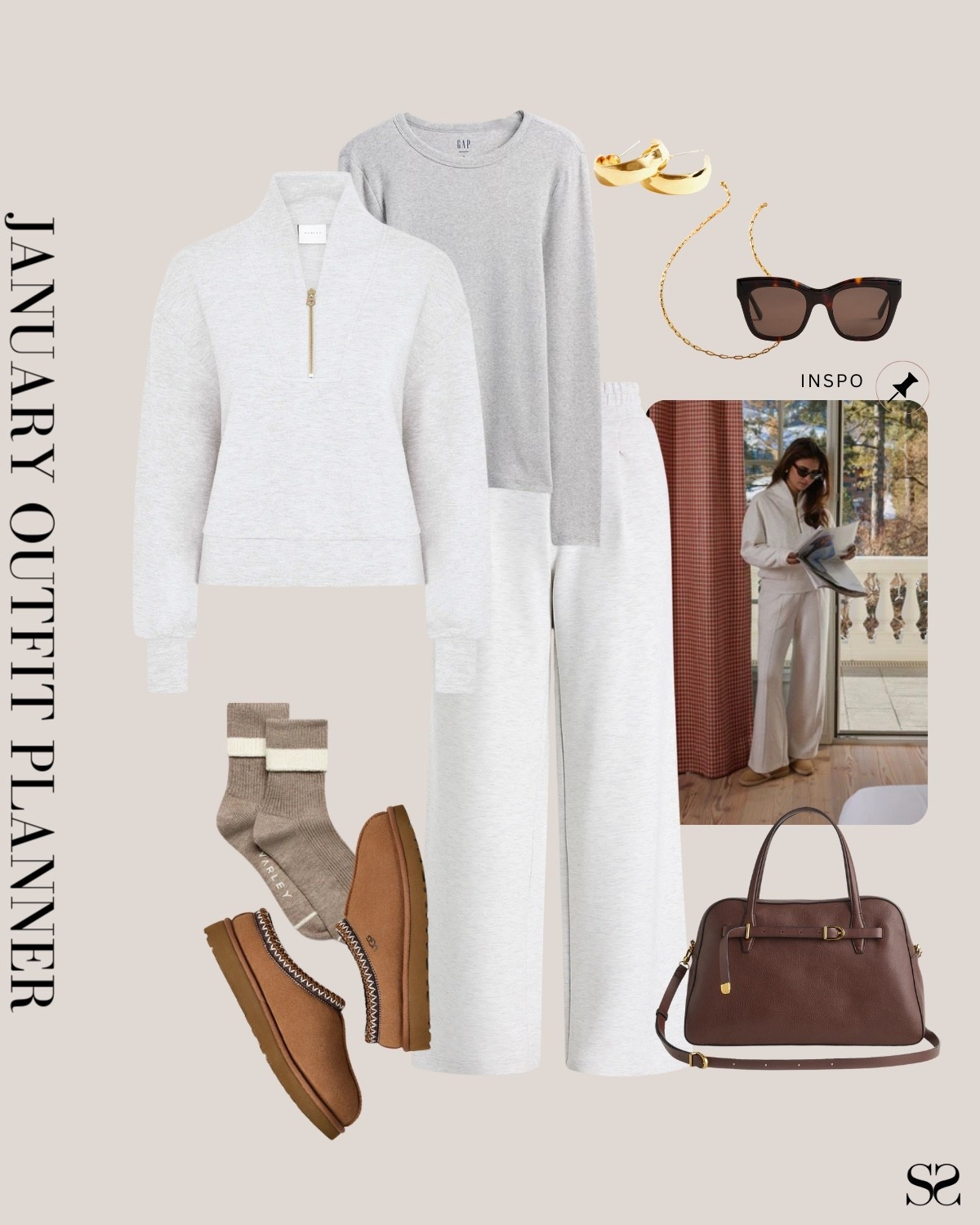 Monthly outfit planner JANUARY: Winter outfits | monochrome outfit, sweat set, cozy outfit 

#classicstyle #LTKstyletip #winteroutfit #weekendoutfit

Image inspo credit: Varley

#LTKootd #LTKgrwm #LTKSeasonal