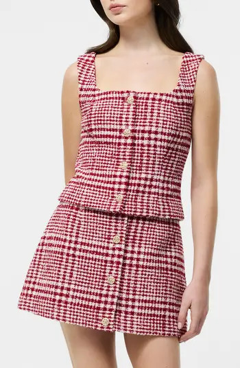 French Connection Houndstooth Check Button-Up Vest | Nordstrom | Nordstrom