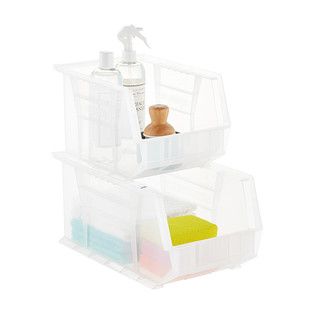 Utility Medium Stackable Plastic Bins | The Container Store