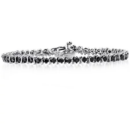 Sterling Silver or Goldplated Sterling Silver 2ct TDW Black Diamond Bracelet | Walmart (US)