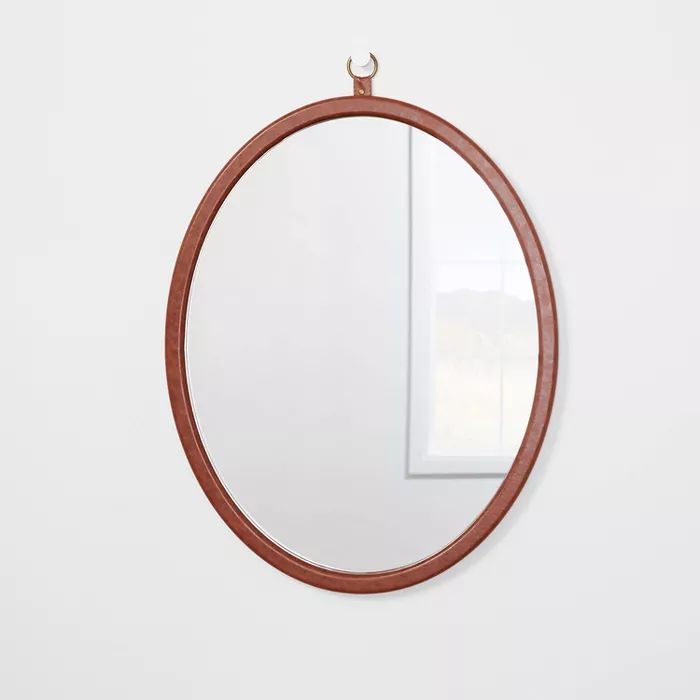 24" x 30" Oval Faux Leather Mirror with Ring - Threshold™ designed with Studio McGee | Target