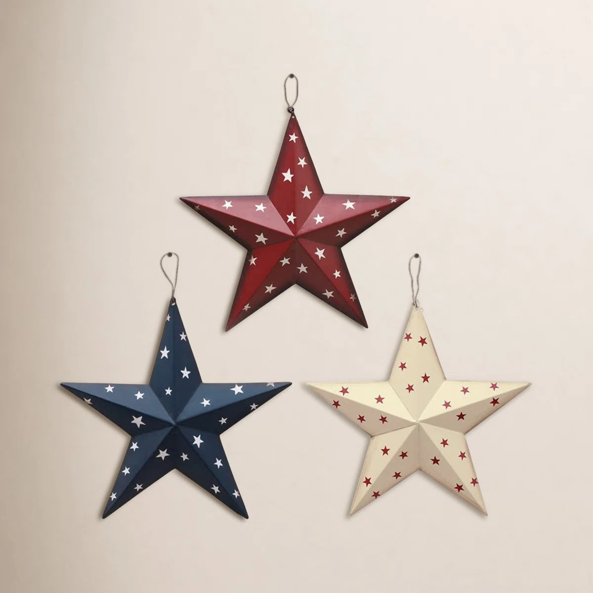 Americana patriotic wall decor wall barn metal 3D stars. Handy paint. Great for home décor. | Wayfair North America