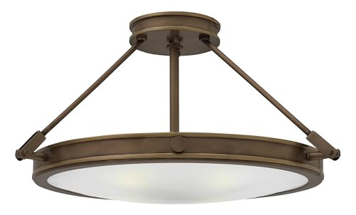 Hinkley Collier 3381LZ Medium Four-Light Semi-Flush Mount, Decorative Cast Knobs, Hinges, and Ste... | Amazon (US)