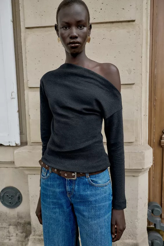 ASYMMETRIC SOFT-TOUCH TOP | Zara UK