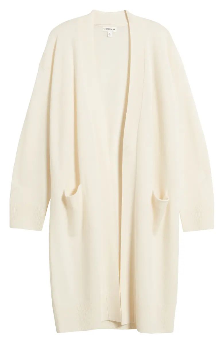 Nordstrom Long Open Front Wool & Cashmere Cardigan | Nordstrom | Nordstrom