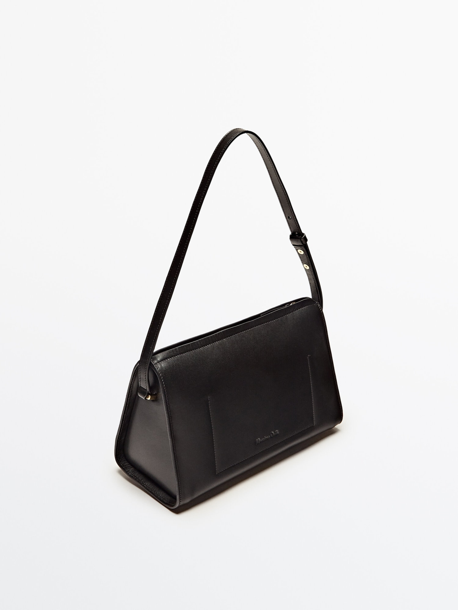 Plain leather shoulder bag | Massimo Dutti UK