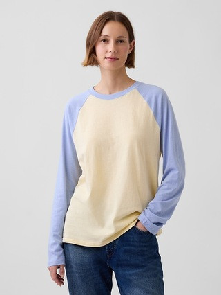 100% Cotton Authentic Oversized Raglan T-Shirt | Gap (US)