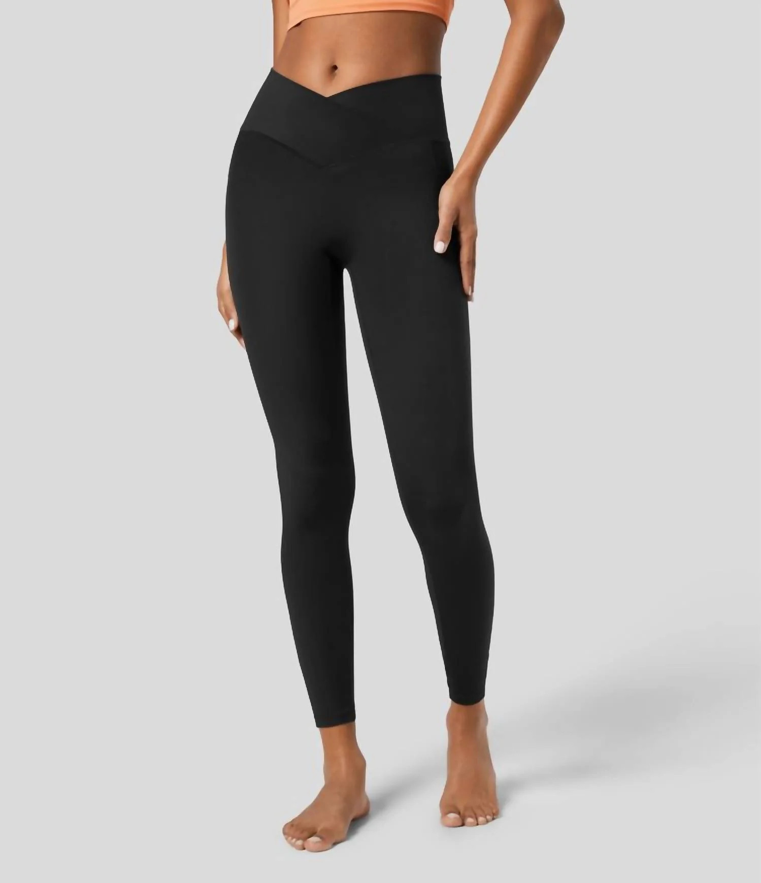 Darcey Crossover Legging In Black | Shop Simon