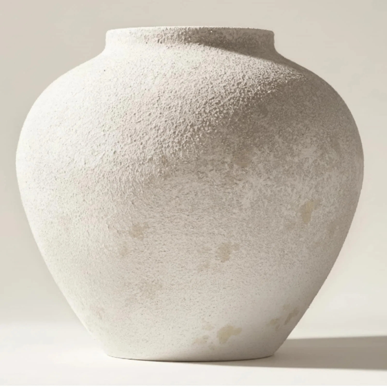 Large Round White Vase For Table Centerpieces, 11 Inch Rustic Textured Vase With Earthy Stoneware... | Wayfair North America