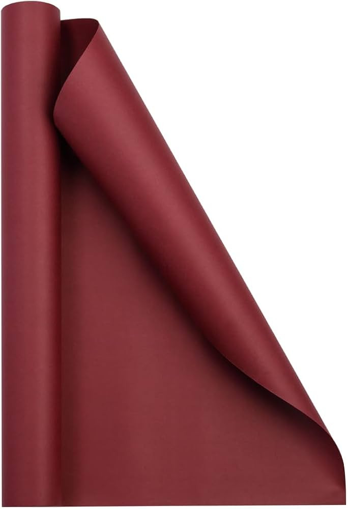 JAM Paper Gift Wrap - Matte Wrapping Paper - 26.3 Sq Ft (17 in x 18 Ft) - Matte Burgundy - Roll S... | Amazon (US)