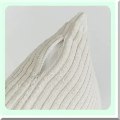 Creamy Velvet Stripe Pillow Set - Cushion Covers for Couch & Chair - Large Throw Pillows - Set of 2 - Cream Cheese Color | Wayfair North America