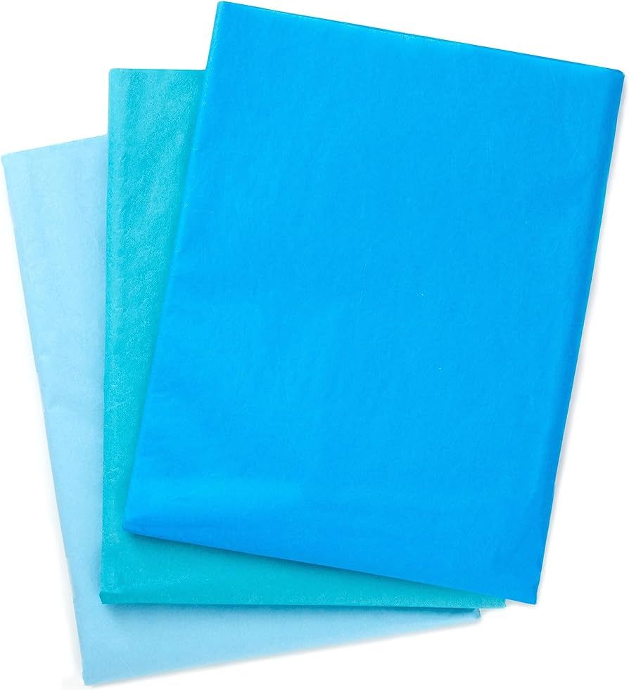 Hallmark Royal Blue, Turquoise and Light Blue Bulk Tissue Paper (90 Sheets) for Birthdays, Hanukk... | Amazon (US)
