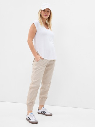 Maternity Full Panel Ribbed Joggers | Gap (US)