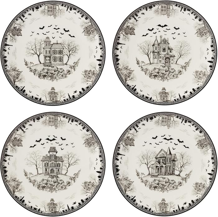 Lenox 899235 Haunted Village Accent Plates, Set Of 4, Assorted, Service For 4 | Amazon (US)